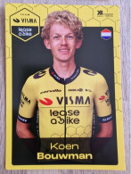 Card Koen Bouwman - Team Visma-Lease A Bike - 2024 - Cycling - Cyclisme - Ciclismo - Wielrennen - Cyclisme