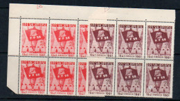 ALBANIA - 1961- WORKERS PARTY / LENIN & MARX (sg 684/5) SET OF 2 IN CORNER BLOCKS OF 6 MINT NEVER HINGED  ,SG £16.20 - Albanië