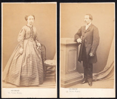 2X PHOTO CDV COUPLE IDENTIFIEE Second Empire * Mr. & Mdme MEYERS - VERSTRAETE * Photo LEGROS - PARIS - Old (before 1900)