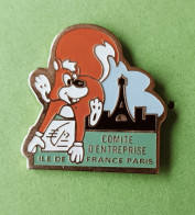 Pin's Caisse D'Epargne Comité D'entreprise Ile De France Paris Tour Eiffel Signé Logo-Motiv - Banche