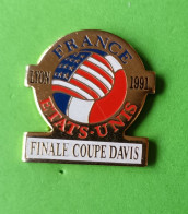 Pin's Tennis Finale Coupe Davis France Etats-Unis Lyon 1991 - Tenis