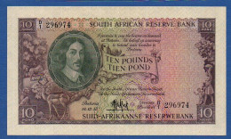 SOUTH AFRICA - P. 98 – 10 Pounds / Pond 18/12/1952 XF/AU, S/n D/1 296974 - Südafrika