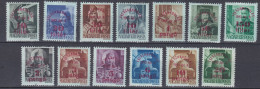 Hongrie 1945 Mi 760y-772y * Série Complète Surimpressions - Papier Bleu (A18) - Unused Stamps