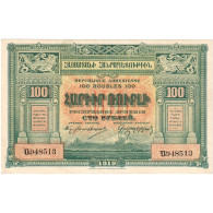 Billet, Armenia, 100 Rubles, 1919, TTB+ - Armenië