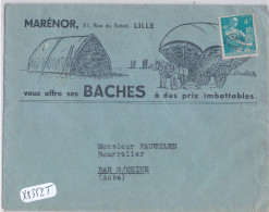 PREOBLITERES-  LILLE- ETS MARENOR- 4F GERBE- ILLUSTRATION AGRICOLE SUR LETTRE - 1921-1960: Période Moderne