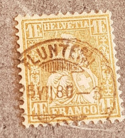 HELVETIA -SWITZERLAND   1881 - FIBER PAPER VAL 1 F USED - Oblitérés