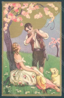 Artist Signed Chiostri Couple Lady Easter Lamb Serie 183 Postcard HR2448 - Otros & Sin Clasificación