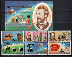 Guinea - Bissau 1976 Space, Telephone Centenary Set Of 6 + S/s MNH - Afrique