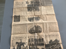 LE MATIN.  Novembre 1914.     Militaria    WW1. Nieuport.  President De La Republique Et Le Roi Des Belges - Other & Unclassified