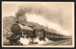 Pc Down Leeds And Newcastle Express Near Hadley Wood, Engine 2-6-0, No. 1668  - Trains