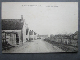 CPA 10 Aube CHAMPFLEURY  Prés Arcis Sur Aube - La Rue De PLANCY  écrite Romilly Sur Aube 1930 - Arcis Sur Aube