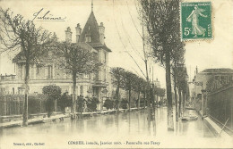 91  CORBEIL - INONDATIONS DE 1910 - PASSERELLE RUE FERAY (ref 1251) - Corbeil Essonnes