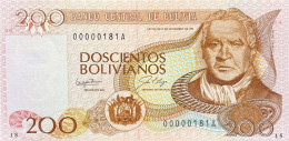 Bolivia 200 Bolivianos, P-208a (1987) - 00000181 - UNC - RARE - Bolivia