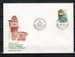 Finland 1977 Space, Telephone Centenary Stamp On FDC - Europa