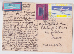 Koweit Kuwait Airplane Stamp Air Mail Postcard 1969 - Kuwait