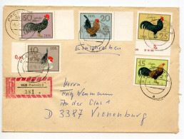 Germany, East 1979 Registered Cover; Premnitz To Vienenburg; German Chickens Stamps - Full Set - Cartas & Documentos