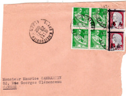 1962 Devant De Lettre  CAD ALGER B MEISSONIER  Bloc De 4 IRIS 0,10c + 2 0,25 - Briefe U. Dokumente