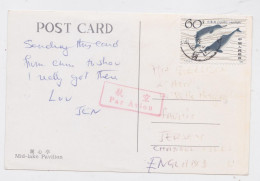 Chine China Carte Postale Timbre Dauphin Dolphin Stamp 1980 Air Mail Postcard - Covers & Documents