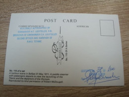 R.M.S. TITANIC, Postcard Signature Of Commander CH Lightoller. - Sonstige & Ohne Zuordnung