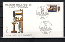 Germany 1977 Space, Telephone Centenary Stamp On FDC - Europe
