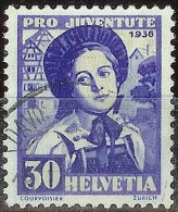 Schweiz Suisse Pro Juventute 1936: ZÜRICH Zu WI80 Mi 309 Yv 301 Mit ET-Stempel DAVOS-PLATZ 1.XII.36 (Zumstein CHF 46.00) - Used Stamps