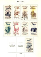 POLOGNE - 1957.  Série   Sur  1  Page  D' Album.   Avions  /  Aéro. - Usados