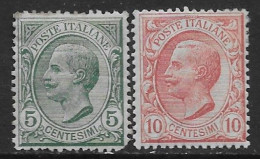 Italia Italy 1906 Regno Effigie Leoni C5,c10 Sa N.81-82 Completa Nuova MH * - Mint/hinged