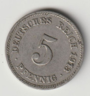 DEUTSCHES REICH 1913 F: 5 Pfennig, KM 11 - 5 Pfennig