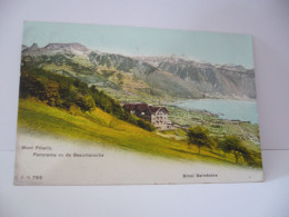 LE MONT PELERIN SUISSE VD VAUD PANORAMA VU DE BEAUMAROCHE HOTEL BELVEDERE CPA 1909 - Sonstige & Ohne Zuordnung