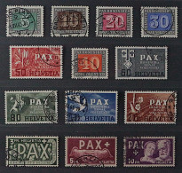 Schweiz  447-59,  PAX Satz 5 Rp.-10 Fr. Sauber Gestempelt, Geprüft, KW 1000,- € - Used Stamps