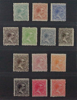 1889, SPANIEN 189-201 König Alfons XIII, 13 Wte Komplett, Originalgummi, 2100,-€ - Unused Stamps