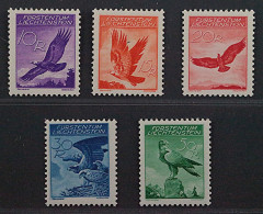 LIECHTENSTEIN 143-47 X ** Flugpost Adler, Glattes Papier, Postfrisch, 460,-€ - Unused Stamps