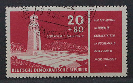 1956, DDR 538 Y I, Buchenwald 20 Pfg. Wasserzeichen YI, Geprüft, SELTEN 1500,-€ - Oblitérés