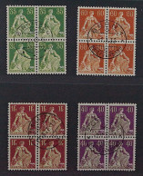 SCHWEIZ VIERERBLOCKS SBK 111z, 115z, 140z, 176z Zentrisch Gestempelt, 640,-SFr - Used Stamps