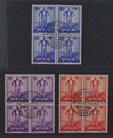 SCHWEIZ 294-96 Viererblock (SBK W2-4), Patria 1936, Zentrum-Stempel, 260,- SFr - Used Stamps