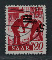 SAARLAND 232 II K, Aufdruck KOPFSTEHEND, Gestempelt, Fotoattest BPP ! KW 750,- € - Used Stamps