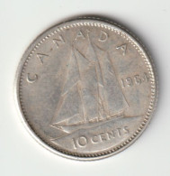 CANADA 1964: 10 Cents, Silver, KM 51 - Canada