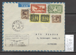 Indochine - Réouverture Ligne Hanoi - Haiphong - Hongkong - 1948- Air France - Poste Aérienne