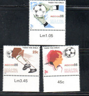 MALTA 1986 WORLD CUP SOCCER MEXICO 86 FOOTBALL CHAMPIONSHIPS COPPA MONDIALE DI CALCIO MESSICO COMPLETE SET SERIE MNH - Malta