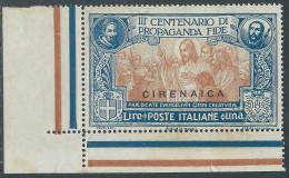 1923 CIRENAICA PROPAGANDA FIDE 1 LIRA MNH ** - P28-7 - Cirenaica