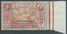 1923 CIRENAICA PROPAGANDA FIDE 30 CENT MNH ** - P38-10 - Cirenaica