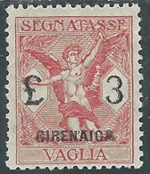 1924 CIRENAICA SEGNATASSE PER VAGLIA 3 LIRE MH * - P39-10 - Cirenaica