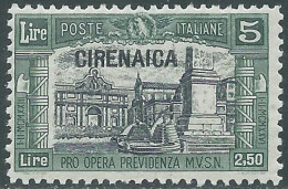 1927 CIRENAICA MILIZIA 5 LIRE MNH ** - P41-10 - Cirenaica