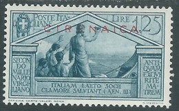 1930 CIRENAICA VIRGILIO 1,25 LIRE MH * - P41-9 - Cirenaica