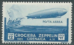 1933 CIRENAICA POSTA AEREA ZEPPELIN 12 LIRE MNH ** - P41-9 - Cirenaica