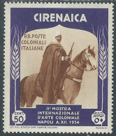 1934 CIRENAICA MOSTRA ARTE COLONIALE 50 CENT MH * - P28-10 - Cirenaica