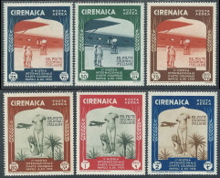 1934 CIRENAICA POSTA AEREA MOSTRA ARTE COLONIALE 6 VALORI MH * - P28-6 - Cirenaica