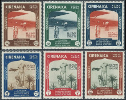 1934 CIRENAICA POSTA AEREA MOSTRA ARTE COLONIALE 6 VALORI MH * - P28-7 - Cirenaica