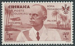 1934 CIRENAICA POSTA AEREA VOLO ROMA MOGADISCIO 1 LIRA MNH ** - P41-9 - Cirenaica