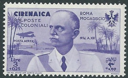 1934 CIRENAICA POSTA AEREA VOLO ROMA MOGADISCIO 3 LIRE MNH ** - P41-10 - Cirenaica